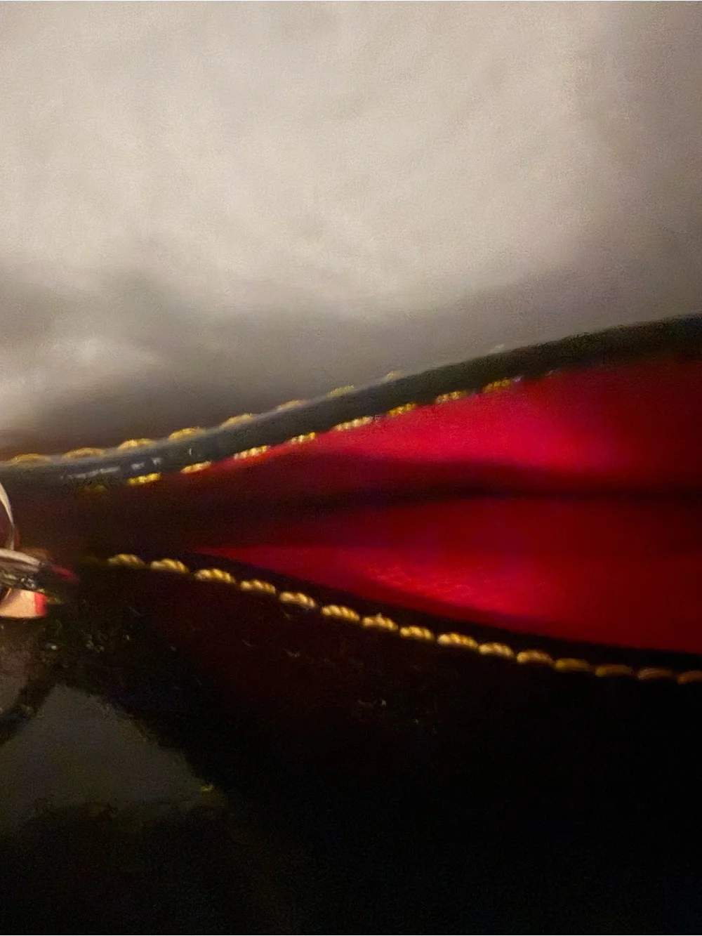 Dooney and Bourke Navy and Tan Patent Wristlet